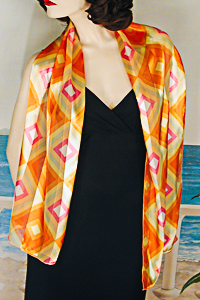 Bright Scarf with Diamond Design 
