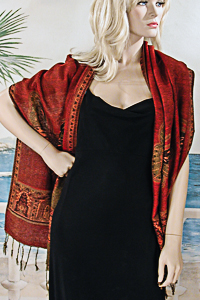 Pashmina Shawls with Feather Starburst Design