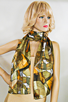 Picasso Long Silky Print Neck Scarf Wrap