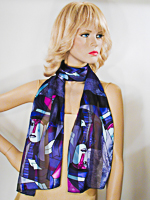 Picasso Long Silky Print Neck Scarf Wrap