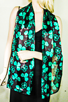 Shamrocks Long Silky Scarf