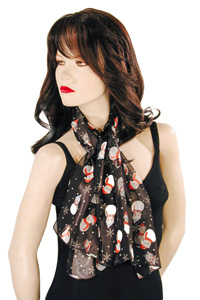  Snowmen Christmas Holiday Long Silky Neck Scarf