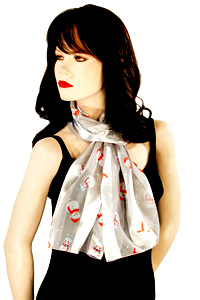  Snowmen Christmas Holiday Long Silky Neck Scarf