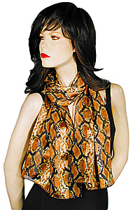 Python Animal Print Long Silky Scarf