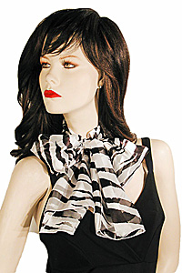 Zebra Animal Print Long Silky Scarf