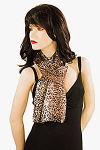 Small Spots Leopard Print Long Silky Neck Scarf