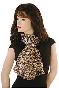 Small Spots Leopard Print Long Silky Neck Scarf