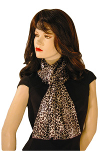 Small Spots Leopard Print Long Silky Neck Scarf