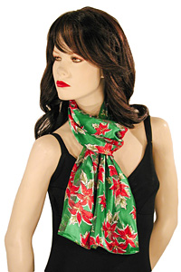 Poinsettia Long Silky Neck Scaf