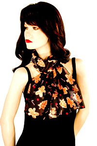 Gingerbread Man Long Silky Neck Scarf.