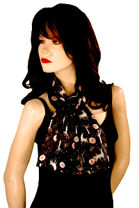 Reindeer and Snowflake Christmas Holiday Scarf