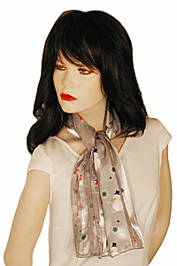 Snowmen and Reindeer Oblone Satin Chiffon Scarf