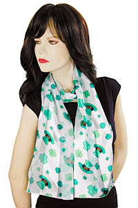 Shamrocks and Hats Silky Neck Scarves