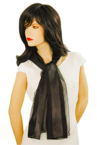 Long Solid Color Satin Chiffon Striped Scarf