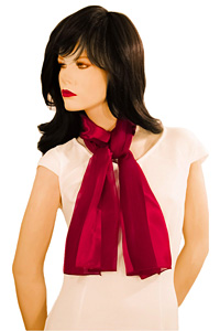 Long Solid Color Satin Chiffon Striped Scarf