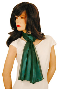 Long Solid Color Satin Chiffon Striped Scarf