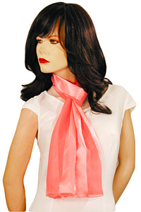 Long Solid Color Satin Chiffon Striped Scarf