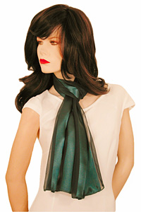 Long Solid Color Satin Chiffon Striped Scarf