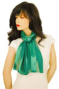 Long Solid Color Satin Chiffon Striped Scarf