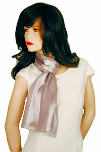 Long Solid Color Satin Chiffon Striped Scarf