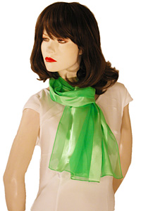 Long Solid Color Satin Chiffon Striped Scarf