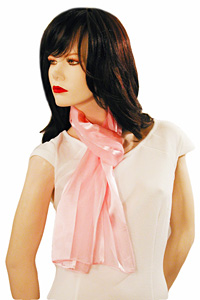 Long Solid Color Satin Chiffon Striped Scard