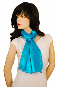 Long Solid Color Satin Chiffon Striped Scarf