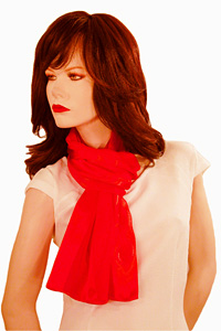 Long Solid Color Satin Chiffon Striped Scarf