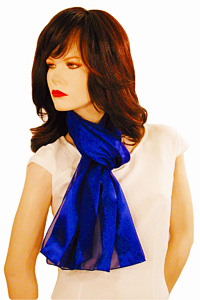 Long Solid Color Satin Chiffon Striped Scarf