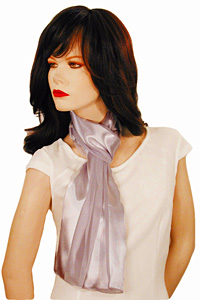 Long Solid Color Satin Chiffon Striped Scarf