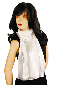 Long Solid Color Satin Chiffon Striped Scarf