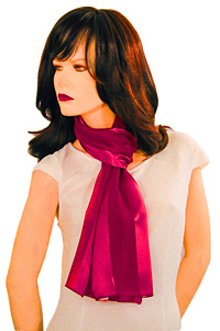 Long Solid Color Satin Chiffon Striped Scarf