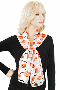 Pumpkins and Bats Halloween Scarves