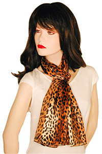 Black and Rust Cheetah Long Scarf
