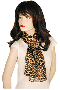 Tan, Black and Rust Leopard Long Neck Scarf