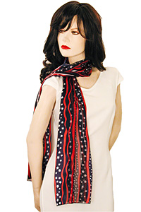 Wavy Flag Scarves with Srripes and Stripe