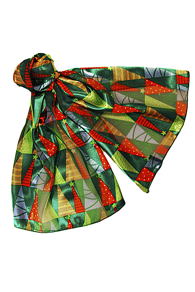 Snowflake Design Long Silky Scarf