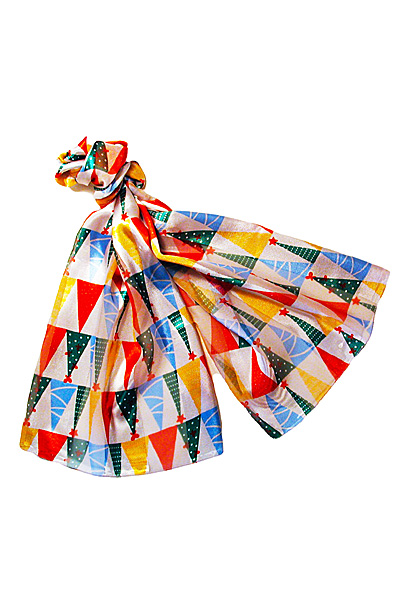 Snowflake Design Long Silky Scarf