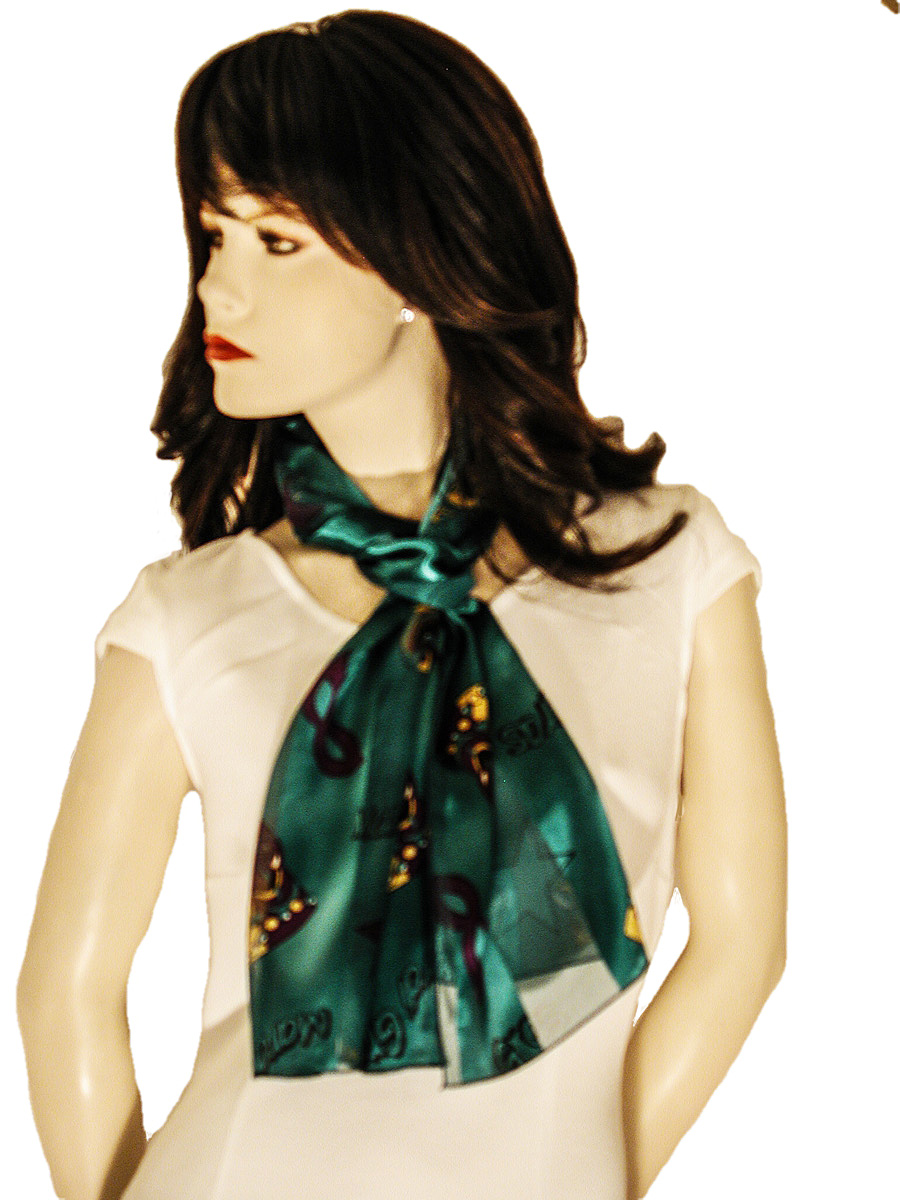 Mardi Gras Scarf with Clowns and Masks