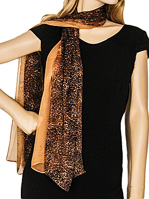 Chiffon Leopard and Tan Scarf